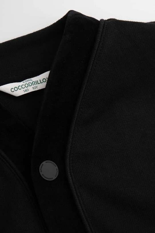 Coccodrillo kardigan bawełniany dziecięcy czarny ZC5132201EPB