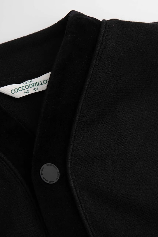 Coccodrillo kardigan bawełniany dziecięcy czarny ZC5132201EPB