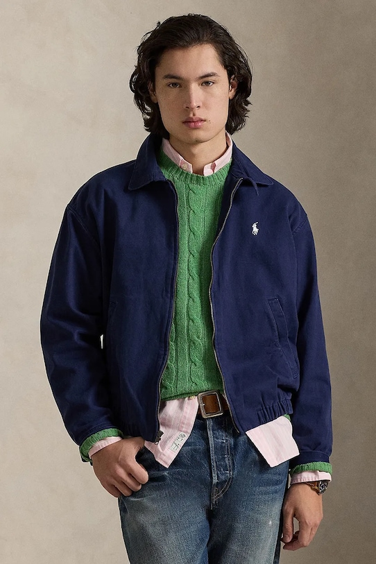 Polo Ralph Lauren krótka kurtka męska bawełniana granatowy 710961929