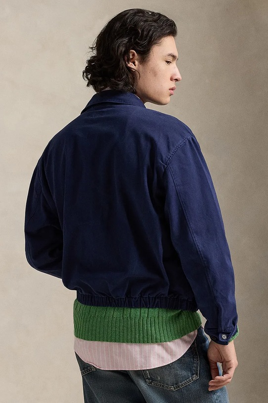 Polo Ralph Lauren krótka kurtka męska bawełniana 710961929 granatowy SS26