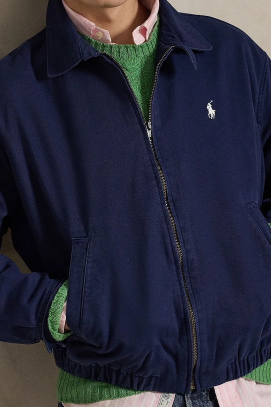 Polo Ralph Lauren krótka kurtka męska bawełniana granatowy 710961929