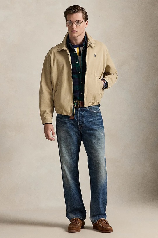 Odzież Polo Ralph Lauren krótka kurtka męska bawełniana 710961929 beżowy