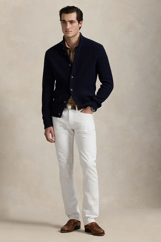 Одежда Шерстяной кардиган Polo Ralph Lauren 710970292 тёмно-синий