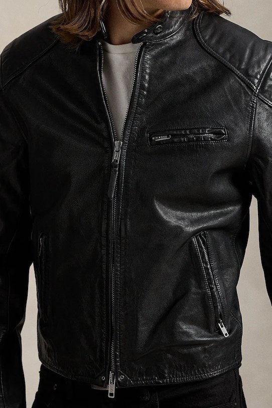 Кожаная куртка Polo Ralph Lauren 710970573 чёрный