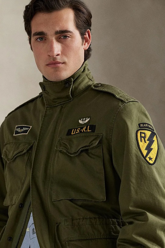 Bombažna jakna Polo Ralph Lauren zelena 710970575