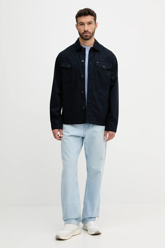 Хлопковая куртка-рубашка Tommy Hilfiger MW0MW39634 тёмно-синий AW25