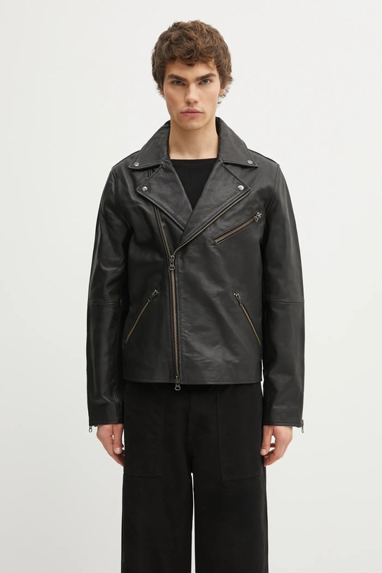 Samsoe Samsoe leather biker jacket SACOBAIN without black M25200027