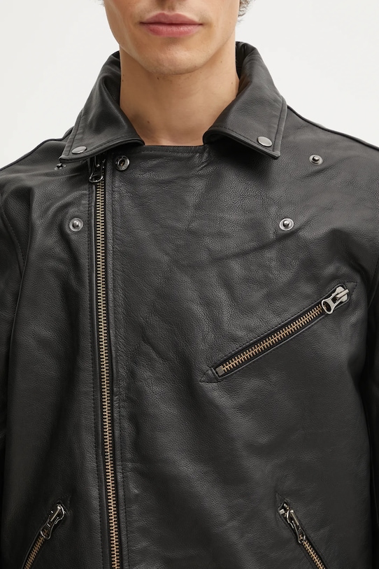 Samsoe Samsoe leather biker jacket SACOBAIN black M25200027