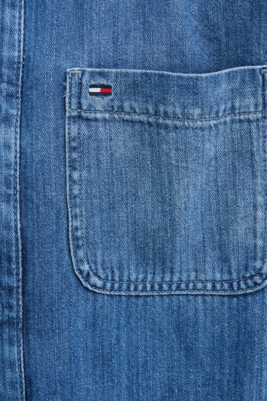 Tommy Jeans geacă cu aspect de cămașă DM0DM21241 albastru