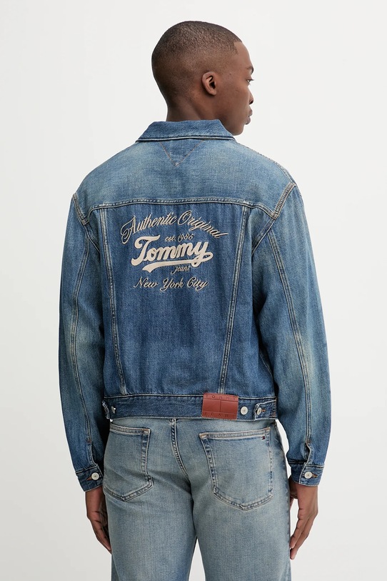 Τζιν μπουφάν Tommy Jeans χωρίς κουκούλα μπλε DM0DM21724