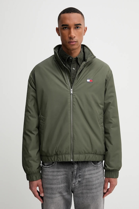 Tommy Jeans kurtka bez kaptura zielony DM0DM21936