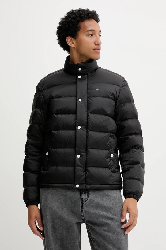 Tommy Jeans kurtka puchowa bez kaptura czarny DM0DM21937