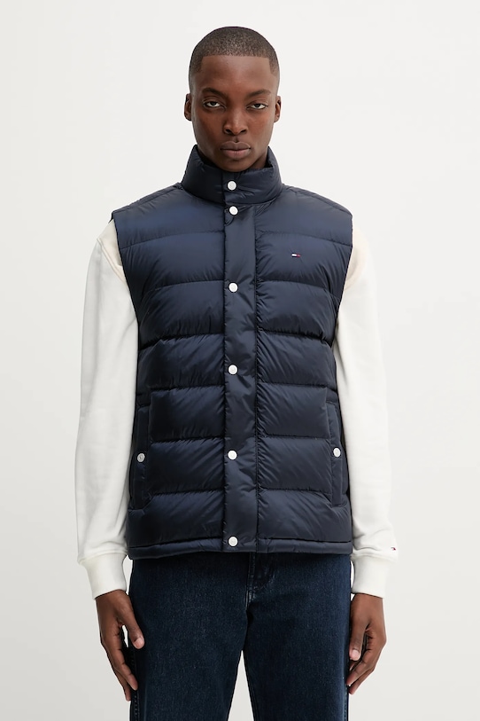 Tommy Jeans vestă de puf cu captuseala bleumarin DM0DM21777
