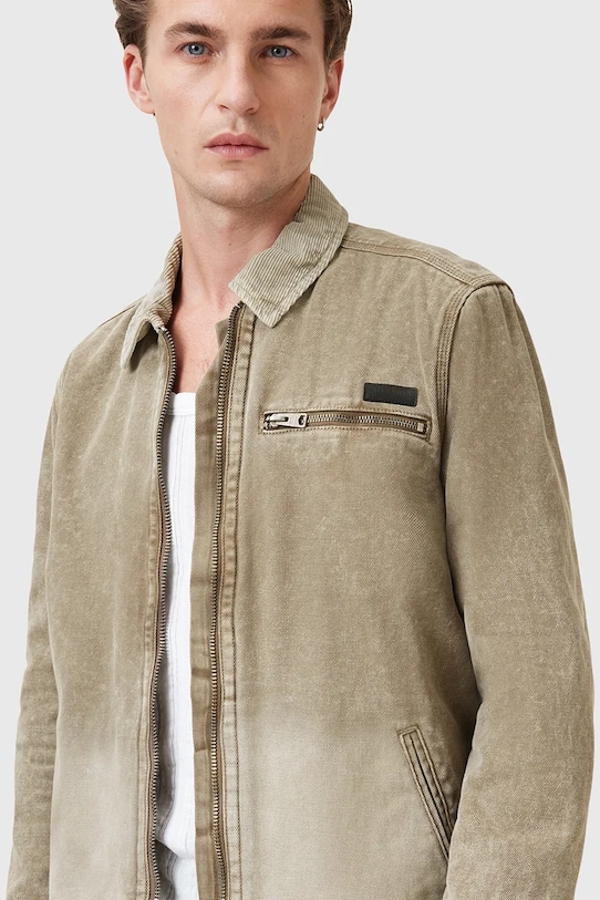 Βαμβακερό μπουφάν AllSaints ROTHWELL M013OC μπεζ AW25