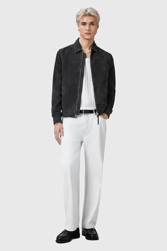 AllSaints kurtka zamszowa RASHFORD M015LC czarny