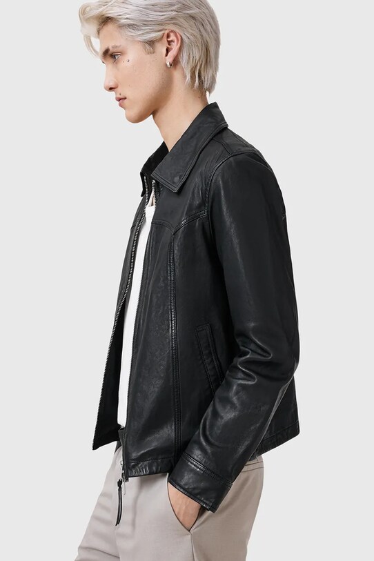 Шкіряна куртка AllSaints NELLCOT чорний M019LC