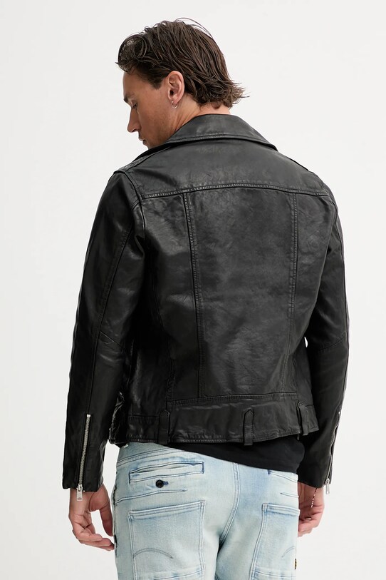 Îmbrăcăminte AllSaints geacă ramones de piele COMET M021LC negru