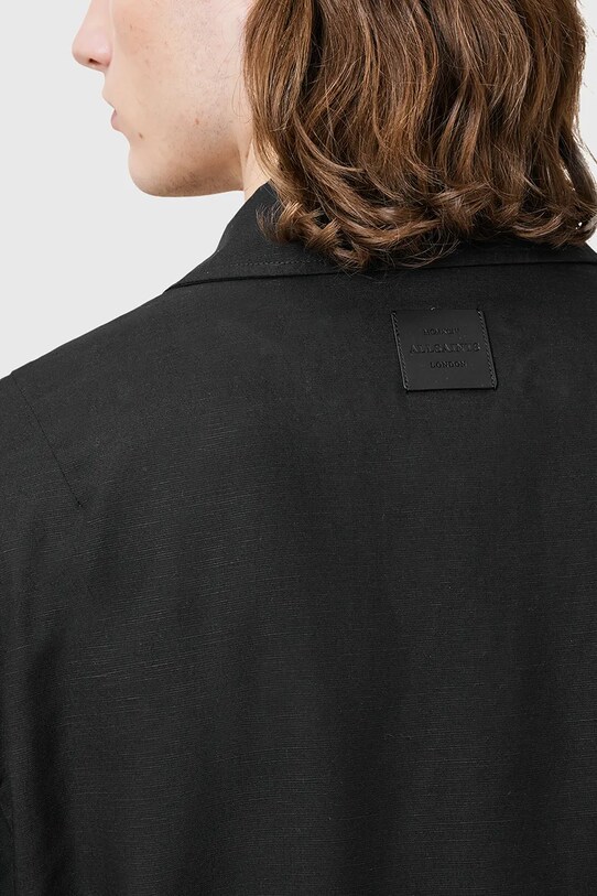 AllSaints geacă din amestec de in BRADNER negru M023OC