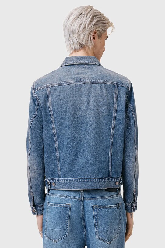 AllSaints kurtka jeansowa bawełniana EXILE niebieski M030OC