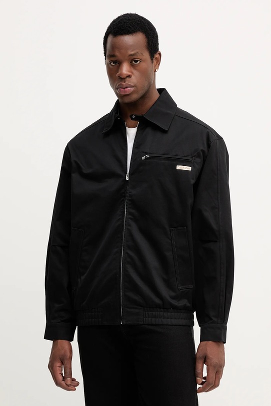 Calvin Klein Jeans jacheta de bumbac cu captuseala negru LV04RC409G