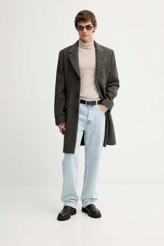 Filippa K płaszcz z dodatkiem wełny 31964.FK szary AW25