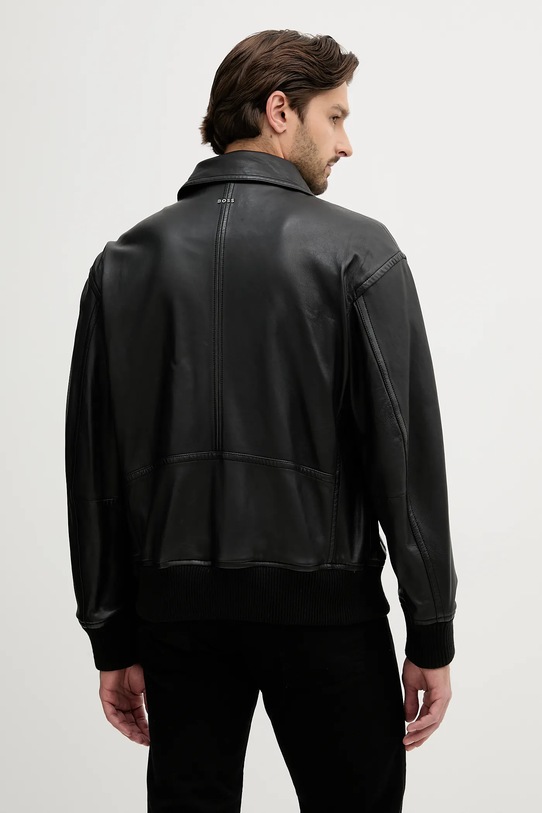 Îmbrăcăminte BOSS Orange geacă de piele 50543240 negru