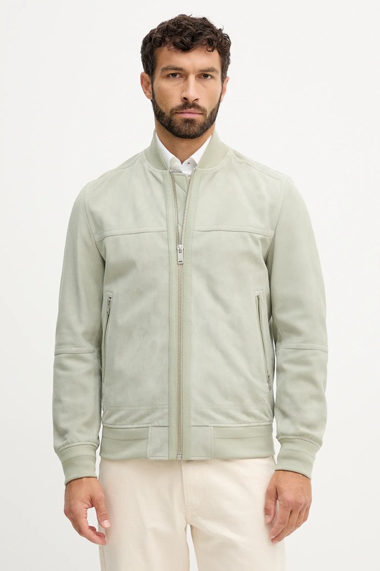BOSS Orange kurtka zamszowa nieocieplane zielony 50543505