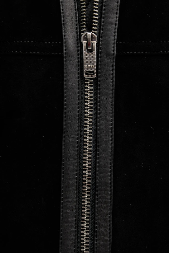 BOSS Orange geacă din piele întoarsă Johice 50543505 negru