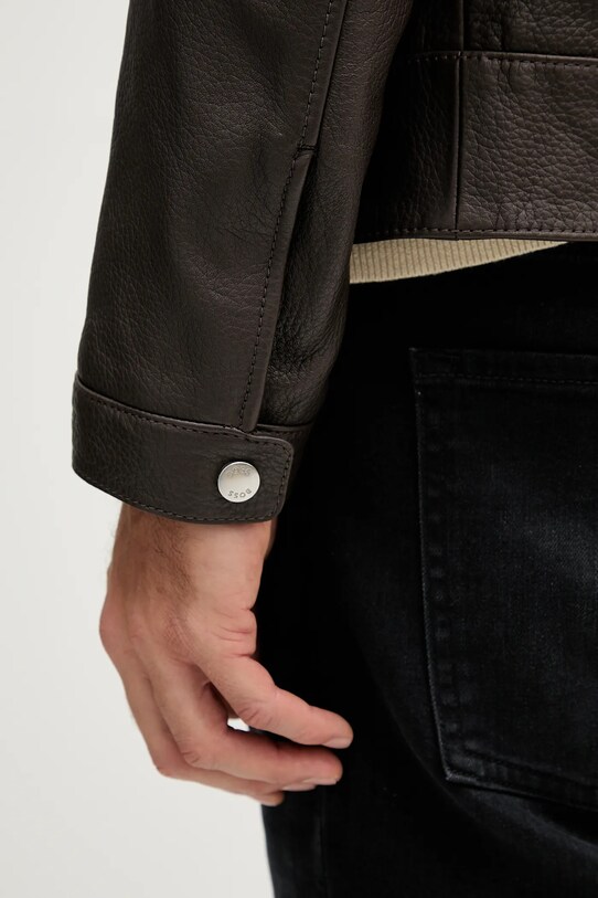 BOSS geacă de piele 50543214 maro