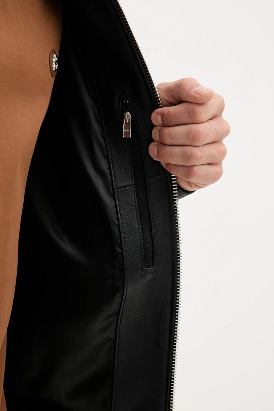 BOSS geacă de piele 50543214 negru