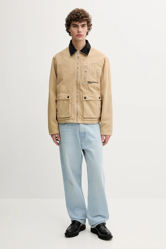 Karl Lagerfeld Jeans kurtka bawełniana A3M14058 beżowy AW25
