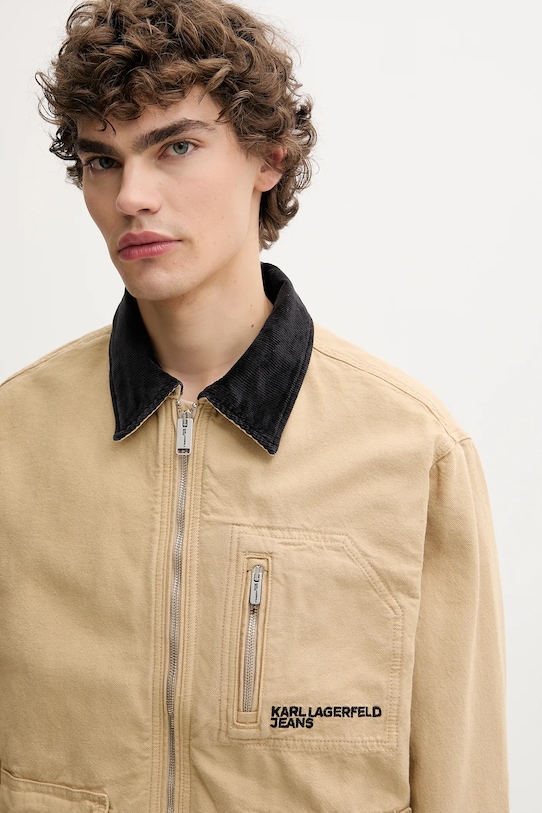 Bombažna jakna Karl Lagerfeld Jeans bež A3M14058