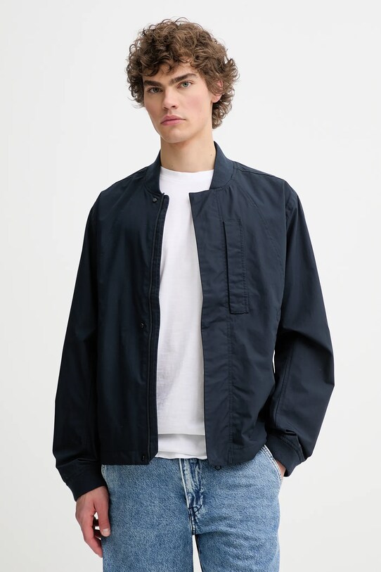 G-Star jachetă de bumbac cu captuseala bleumarin D26193.C973