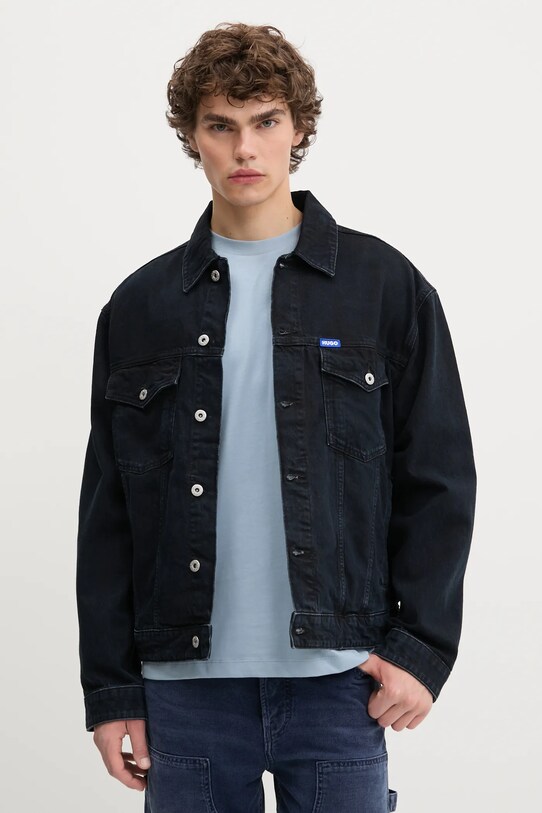 Hugo Blue kurtka jeansowa bez kaptura granatowy 50541714