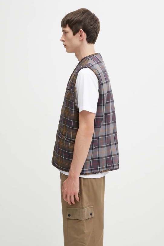 Bavlněná vesta Barbour x Paul Smith Liner MLI0061TN28 hnědá AW25