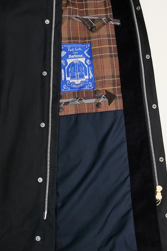 Barbour kurtka bawełniana x Paul Smith Beeston Wax MWX2514NY51 granatowy