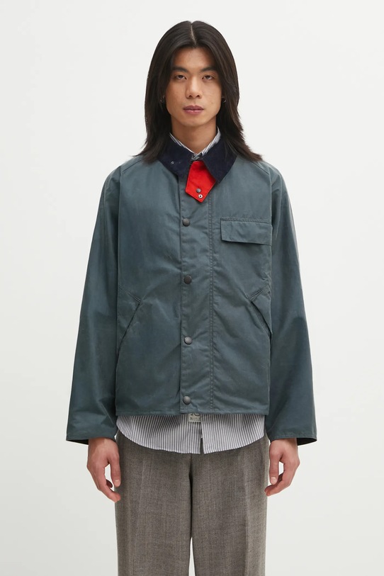 Barbour kurtka bawełniana x Paul Smith Transport Wax bez kaptura szary MWX2516GY91