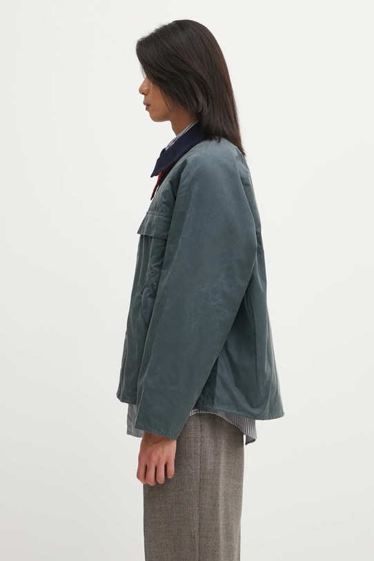 Barbour kurtka bawełniana x Paul Smith Transport Wax MWX2516GY91 szary AW25