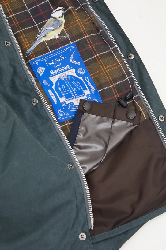 Barbour kurtka bawełniana x Paul Smith Transport Wax MWX2516GY91 szary