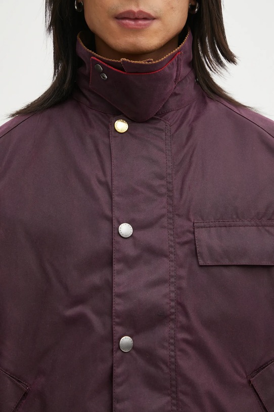 Barbour kurtka bawełniana x Paul Smith Transport Wax bordowy MWX2516PU71