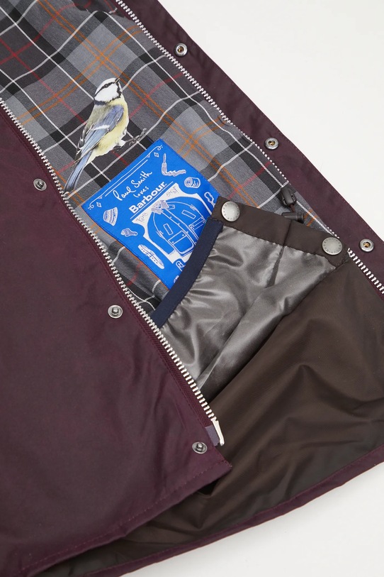 Barbour kurtka bawełniana x Paul Smith Transport Wax MWX2516PU71 bordowy