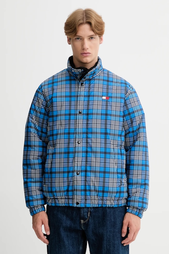 Tommy Jeans geacă cu două fețe cu captuseala albastru DM0DM22064