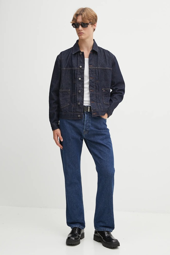 Tommy Jeans geacă jeans DM0DM22141 bleumarin AW25