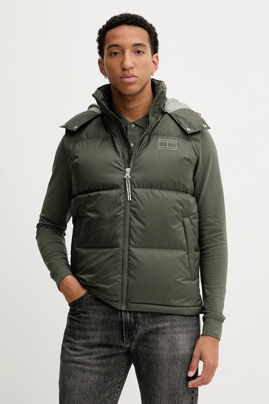 Páperová vesta Tommy Jeans zateplené zelená DM0DM22068
