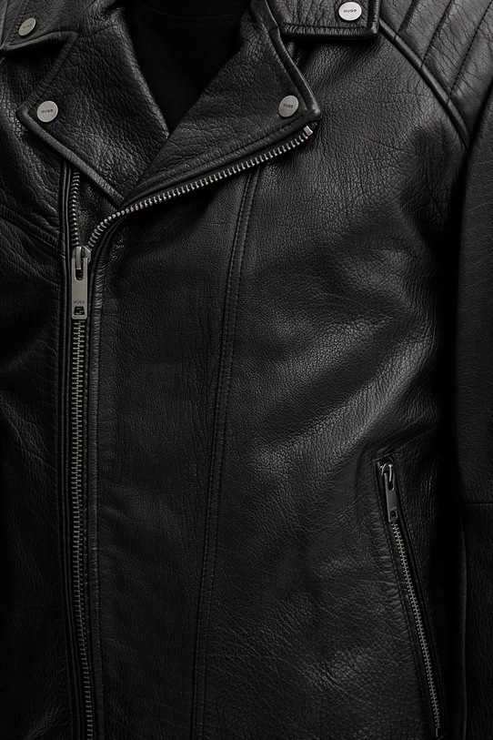 Δερμάτινo jacket HUGO 50542108 μαύρο