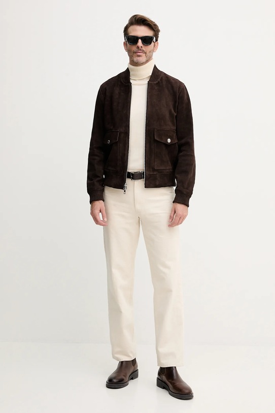 Michael Kors kurtka bomber zamszowa CT5801E4R4 brązowy AW25