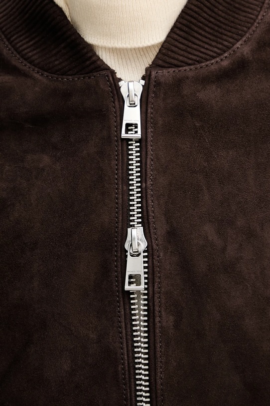 Michael Kors kurtka bomber zamszowa brązowy CT5801E4R4