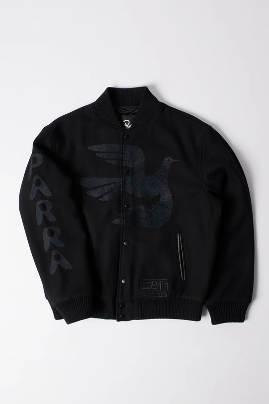 Odzież by Parra kurtka bomber z wełną Not movie quality varsity 54365 czarny