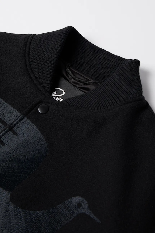 by Parra kurtka bomber z wełną Not movie quality varsity 54365 czarny