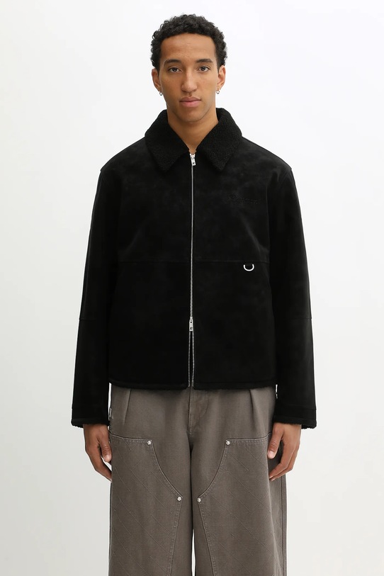 Represent kurtka Shearling Jacket imitacja skóry licowej czarny MLM100132